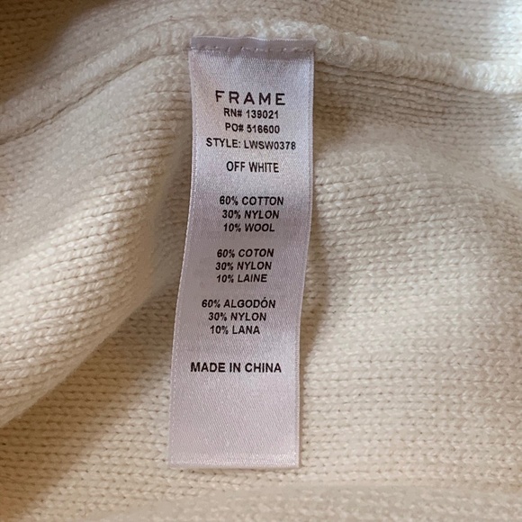 Frame Denim Fringe Knit Sweater Ivory S - Picture 14 of 15